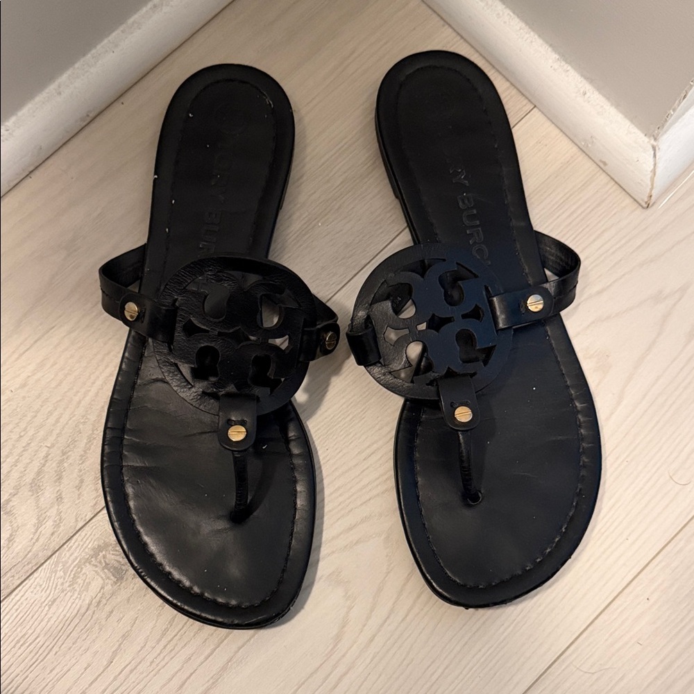 Tory Burch Black Leather Sandals